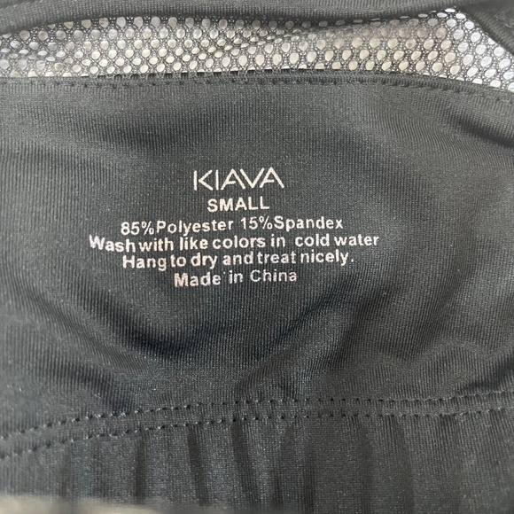KIAVA Black Sweetheart Swim Tank Top w/Built In Bra Mesh Racerback Women’s Small - Picture 5 of 9